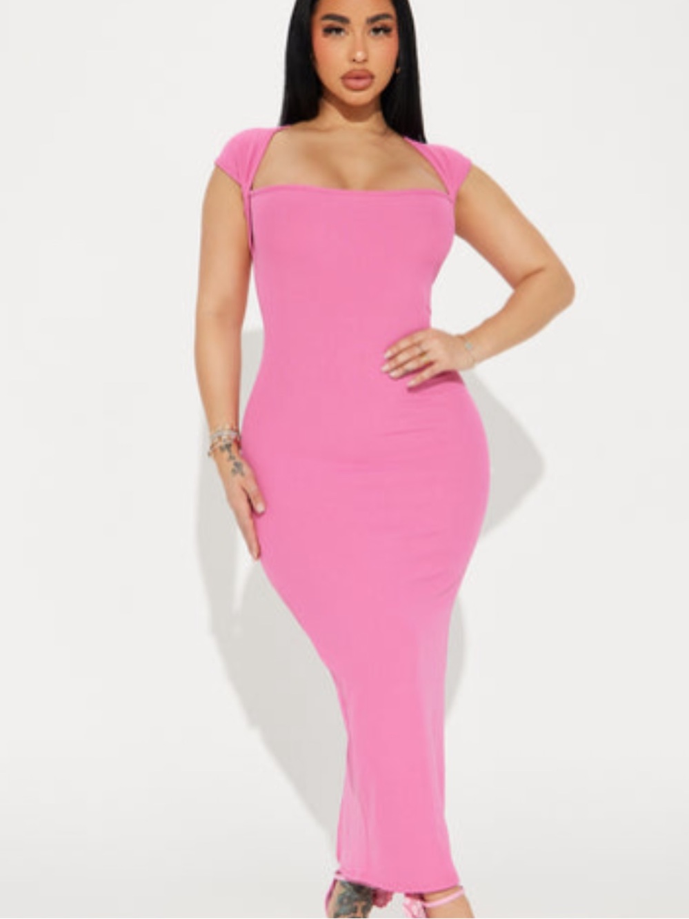 NWOT Fashion Nova Pink Hailey Ribbed Maxi Dress